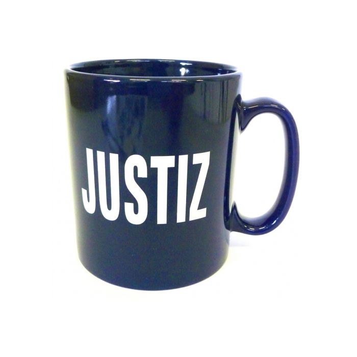 Keramiktasse "JUSTIZ" - blau - Nr. 4083