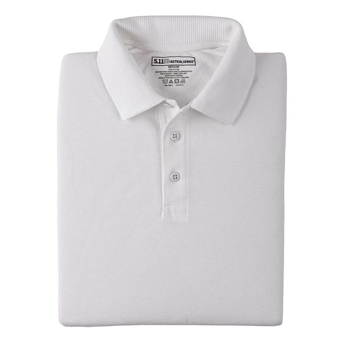 5.11 Professional Langarm Polohemd Weiß