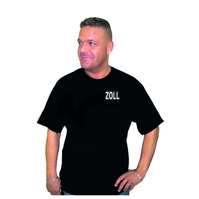 T-Shirt für Behörden in Top-Qualität mit reflektierendem Aufdruck ZOLL - Schwarz