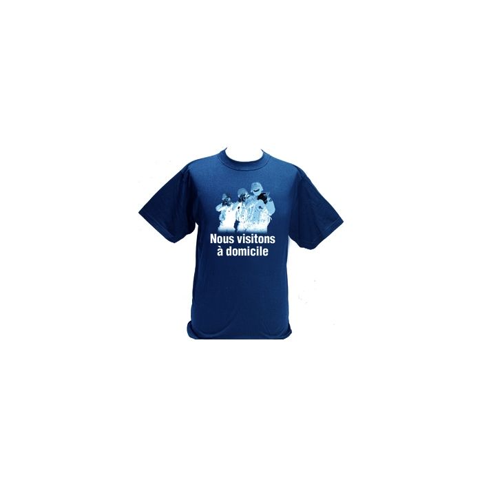 T-Shirt - mit Aufdruck "Nous visitons à domicile"