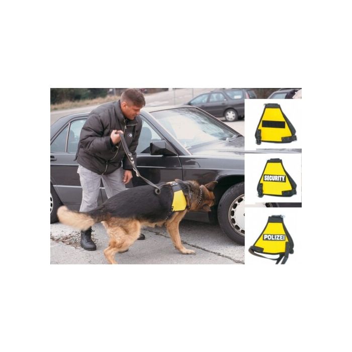 Hundekenndecke - mit Reflexschild SECURITY - aus Leder 