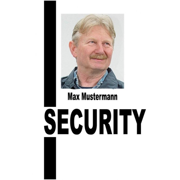 SECURITY Ausweis mit Bild - Vorderseite bedruckt - mit Passbild - Texte frei wählbar - Nr. 5005