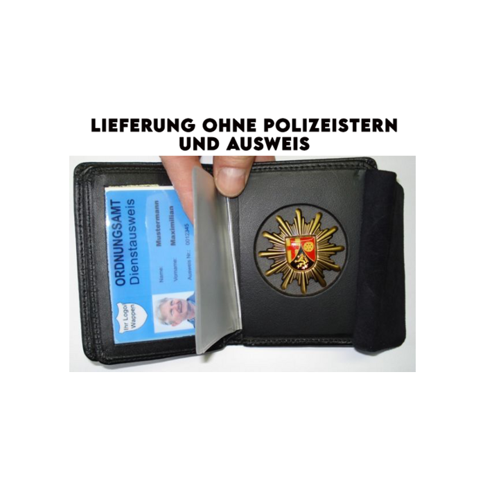 Dienstausweismappe Leder - Sichtfach in Scheckkartengröße - Nr. 5070 - Lieferung ohne Polizeistern und Ausweis