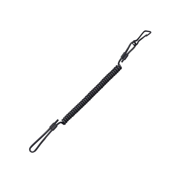 Spiralkabel - Fangschnur- Lanyard: Schwarz  