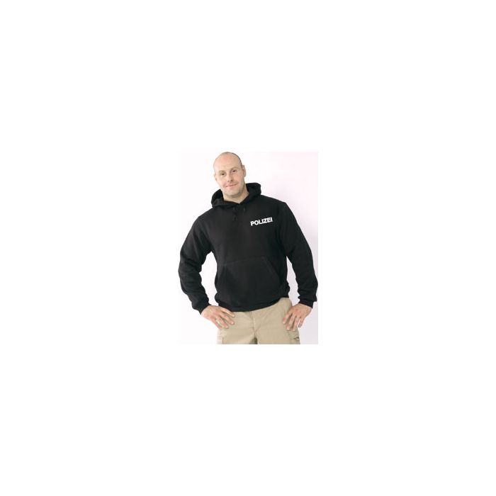 Kapuzenpulli schwarz mit Aufdruck POLIZEI