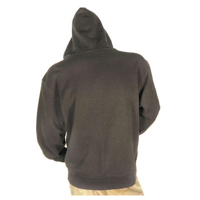 Kapuzenjacke schwarz:  Material: 80% gekämmte, ringgesponnene Baumwolle, 20% Polyester, 280 g/m², innen angeraut