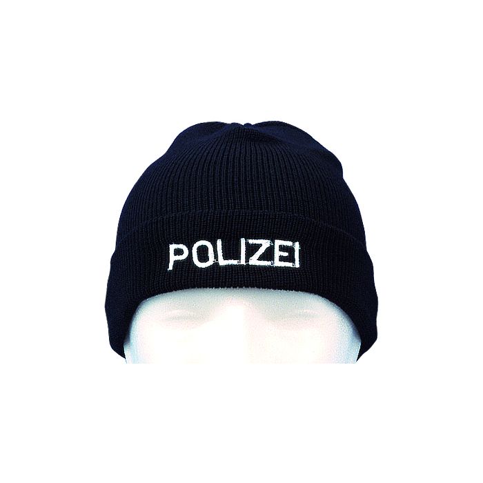 Wollmütze mit Bestickung POLIZEI