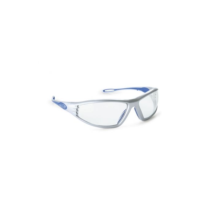 Endor Brille Silber / Blau mit Klarglas - Leicht auswechselbare Sichtscheiben - Nr. 7016