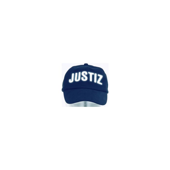 Base-Cap Dunkelblau mit Reflexschrift JUSTIZ