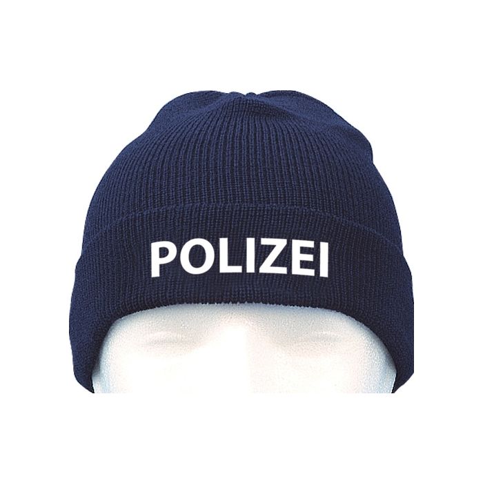 Wollmütze mit Bestickung POLIZEI