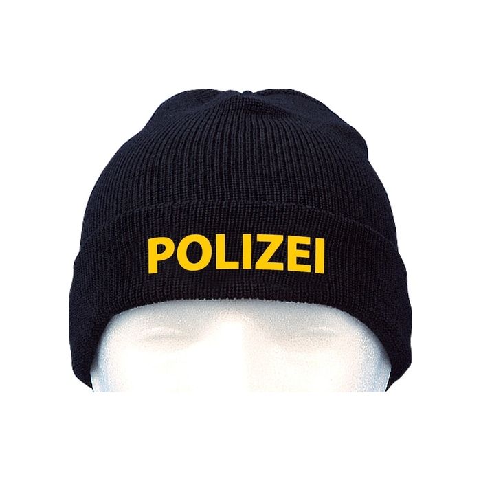 Wollmütze mit Bestickung POLIZEI