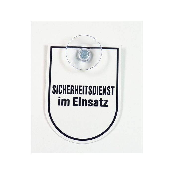 PVC-Schild mit Saugknopf "SICHERHEITSDIENST im Einsatz" - 10,5cm x 8,0 cm - Nr. 7832