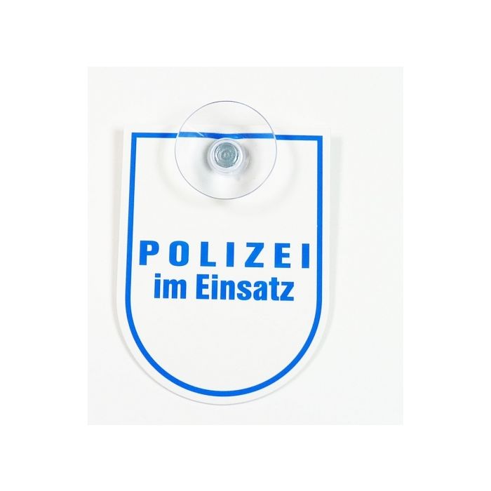 PVC-Schild mit Saugknopf "POLIZEI im Einsatz" - 10,5cm x 8,0 cm - Nr. 7833