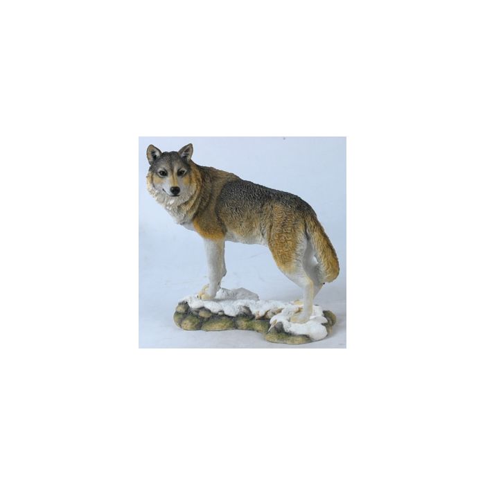 Figur "Wolf im Schnee" - handbemalt - 25 x 16 x 24cm. - Nr. 7891