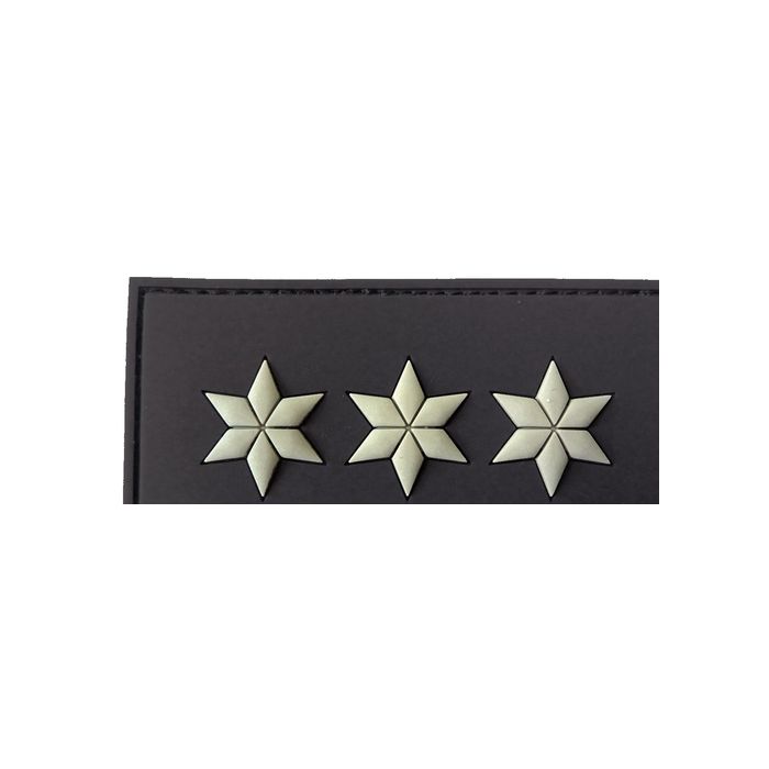 Rubber Patch 3 Sterne Polizeihauptkommissar - Schwarz