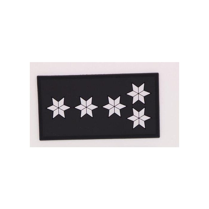 Rubber Patch 5 Sterne silber - EPHK A13 - Schwarz