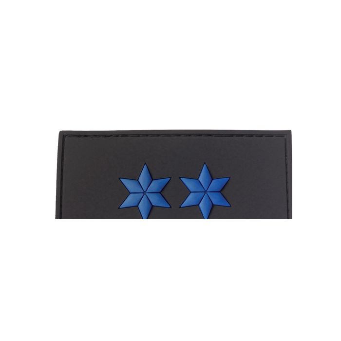 Rubber Patch 2 Sterne - Polizeimeister - Schwarz