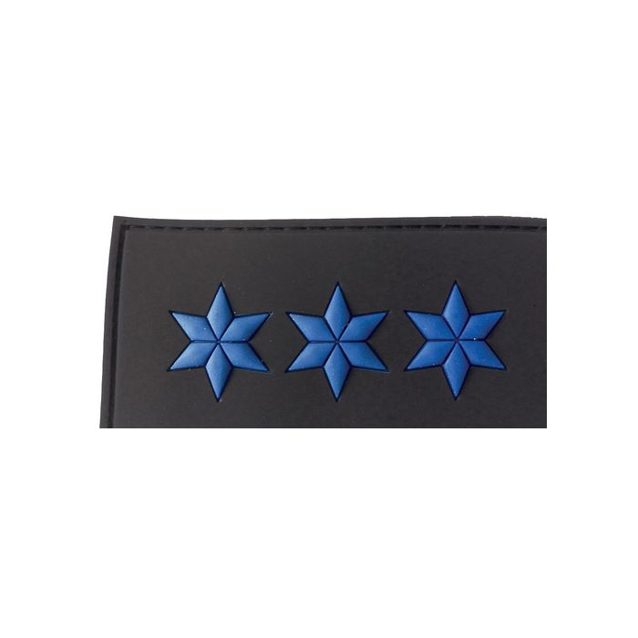 Rubber Patch 3 Sterne - Polizeiobermeister - Schwarz