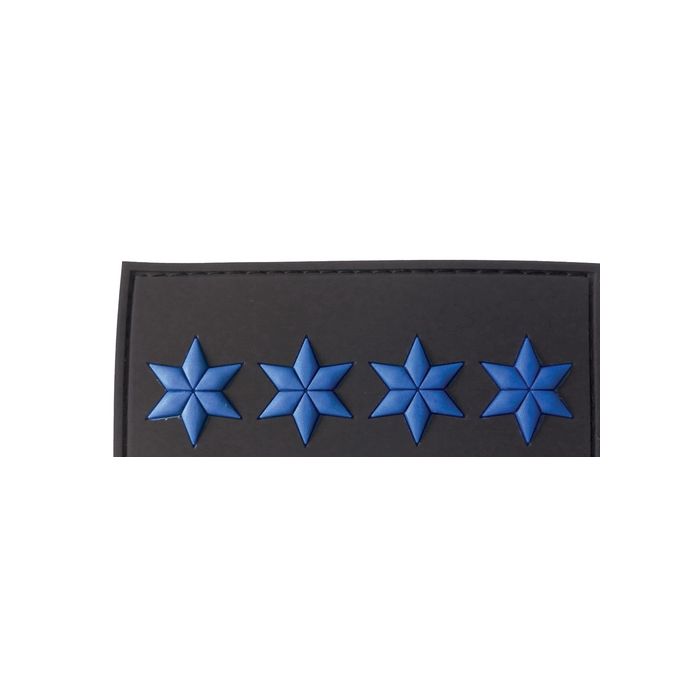Rubber Patch 4 Sterne - Polizeihauptmeister - Schwarz