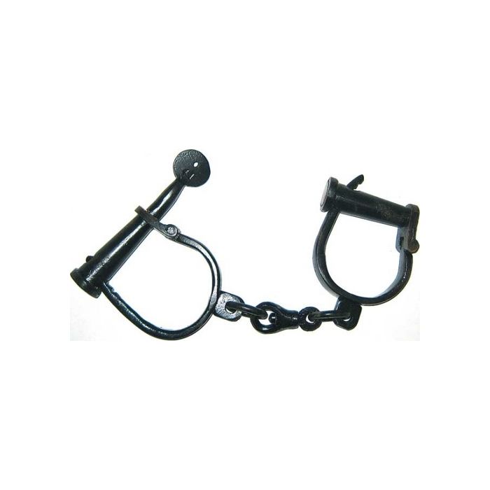 Mittelalter-Handschellen - REPRO - Schwarz - Metall - verstellbar - Nr. 8734