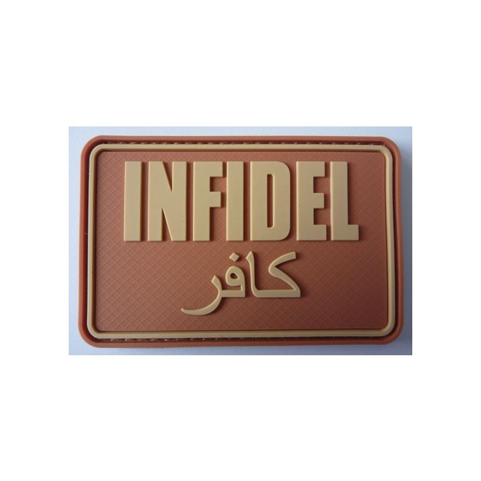 Rubber Patch Black INFIDEL Desert - Nr. 9042