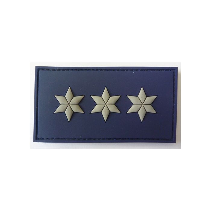 Rubber Patch 3 Sterne - Polizeihauptkommissar - Dunkelblau