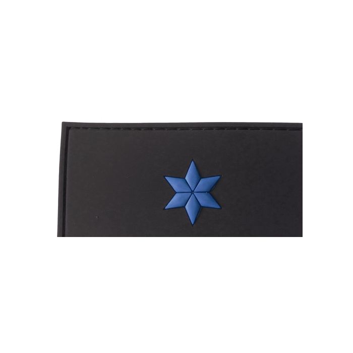Rubber Patch 1 Stern - Polizeioberwachtmeister - Schwarz
