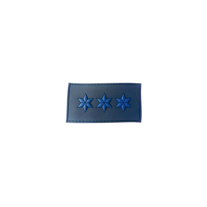 Rubber Patch 3 Sterne - Polizeiobermeister - Dunkelblau
