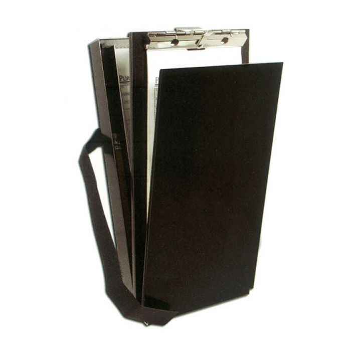 Alu-Clipboard klein - Schwarz - Aus Aluminium - Stabil und langlebig, mit Klett-Befestigung zum festeren Verschließen - stabile Klammer aus Metall - Nr. 9717
