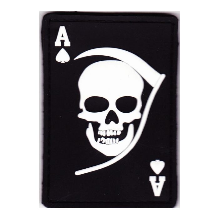 Rubber Patch Death Ace - schwarz-weiß - 8,2 x 5 cm - Nr. BW5831