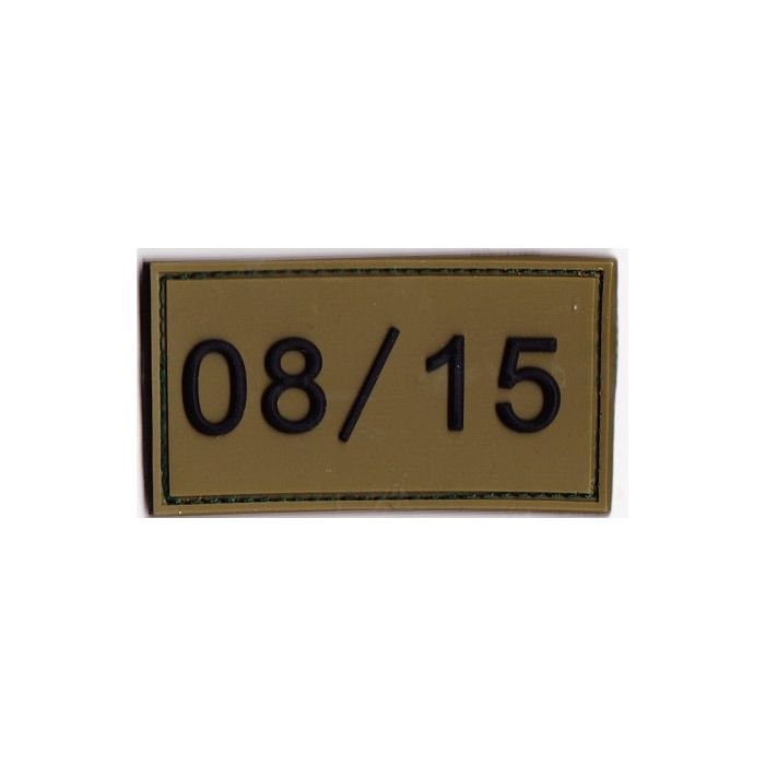 Rubber Patch Abzeichen 08/15- oliv-schwarz - 5,7 x 3 cm - Nr. BW5833