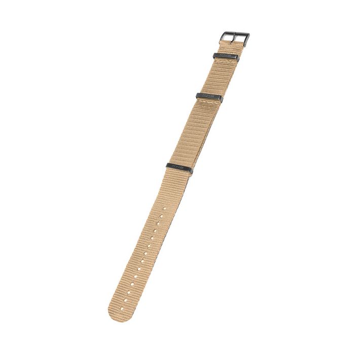 KHS-Uhrenarmband Natoband Beige. Bandbreite 20 mm, 22 mm und 24 mm.