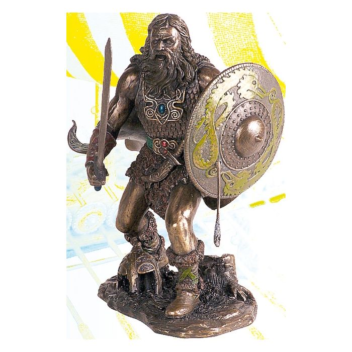 Wikinger Figur kampfbereit - bronze-coloriert - 20 x 14 x 19 cm - Nr. MA4815
