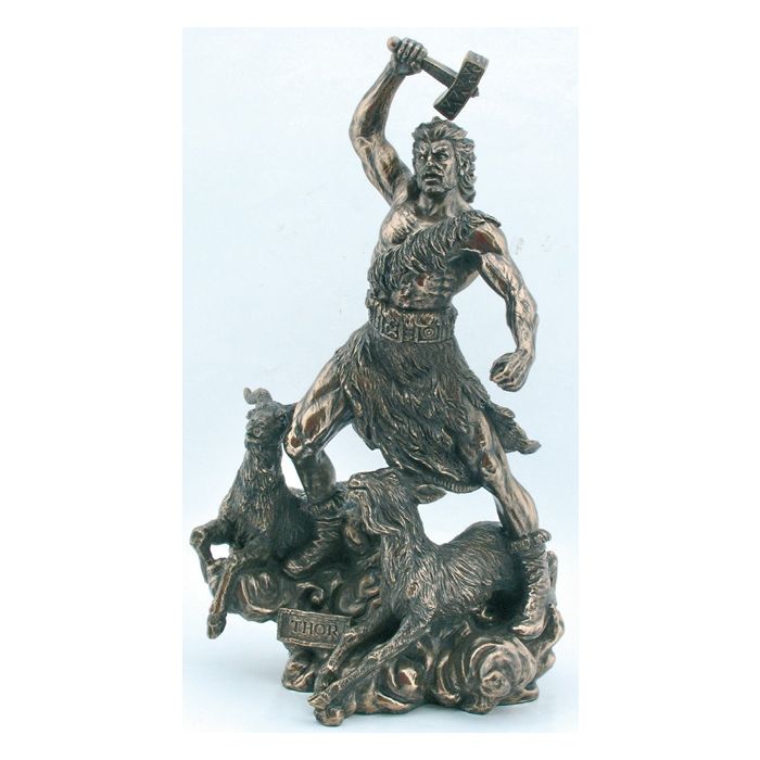 Thor Donnergott - Wikinger Figur - bronze-coloriert - 27 cm - Nr. MA4883