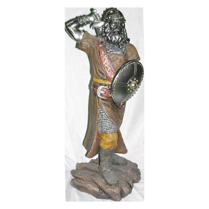 Wikinger Metallfigur Krieger - mit Schild und Axt - ca. 36 cm - Nr. MA4888