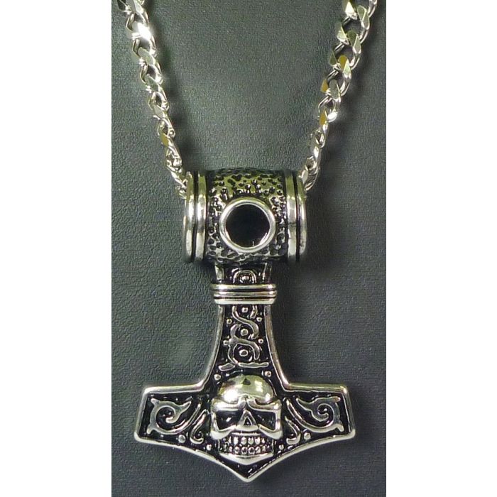 Thors Hammer Skull, 50 x 35 x 15cm. Halskette: 54 cm lang