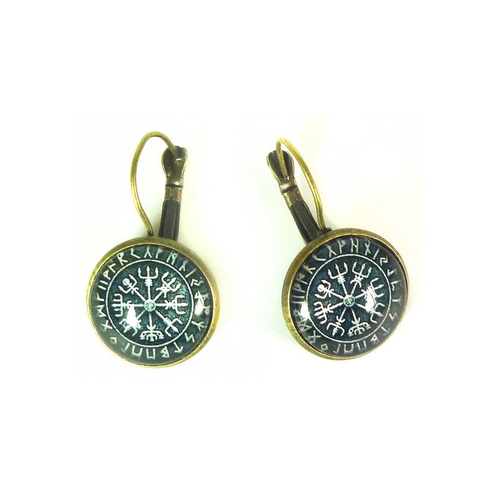 Wikinger Ohrring mit Symbol - 30 mm x 17 mm x 5mm. - Wkinger Schmuck