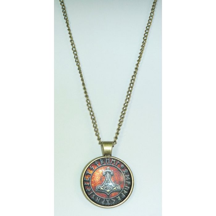 Wikinger Halskette mit Symbol - Wikinger Schmuck: 26mm x 7 mm. Kettenlänge = 51 cmWikinger Halskette mit Symbol - Wkinger Schmuck