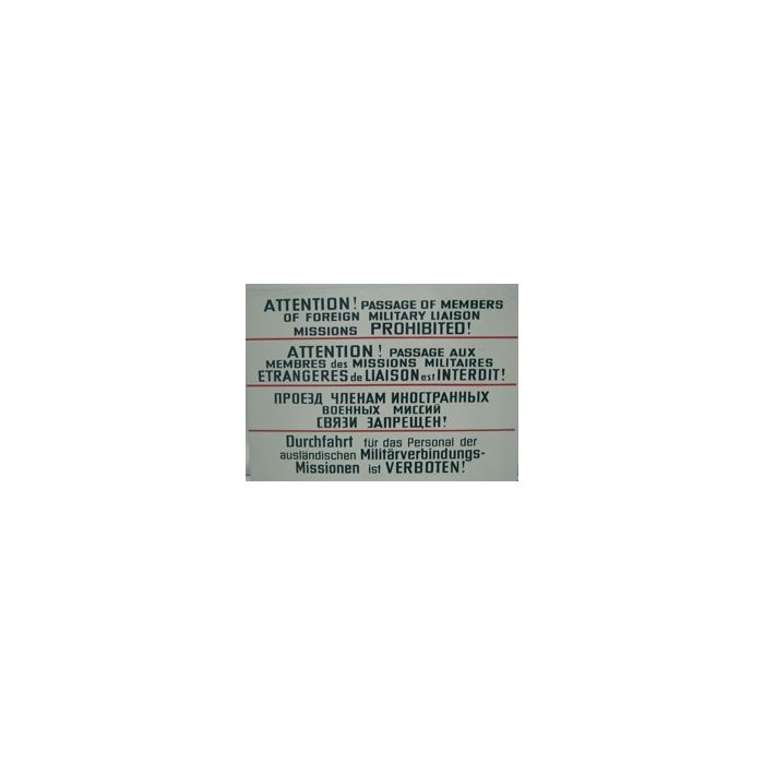 Warnschild der NVA - ORIGINAL - Größe: 70,5 x 51 cm - Nr. NV4221