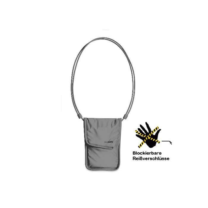 Pacsafe CoverSafe™ 75 Anti-Diebstahl Brustbeutel - Grau - 13x17,5x0,8 cm - Nylon - Nr. OU4453