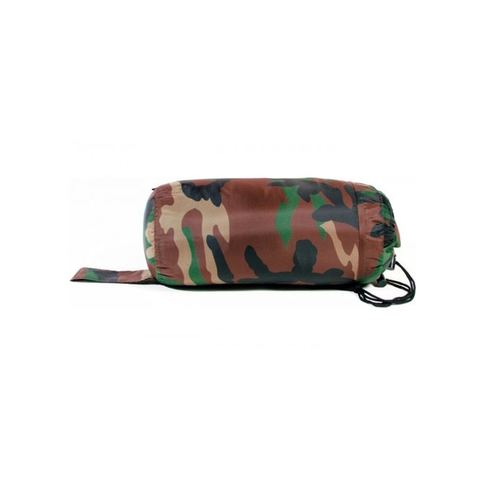 Schlafsack COMMANDO - Farbe Woodland - mit Packsack - 230x80x30cm - Gewicht: 1050g - Nr. OU4733