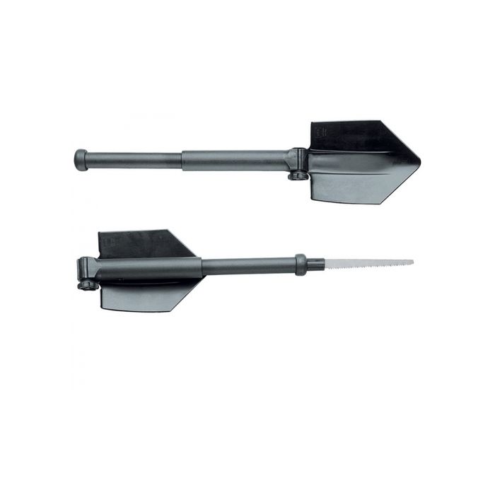 Glock Feldspaten - Made in Austria - glasfaserverstärktem Nylongriff, extrem leicht, nur 650g - Zusammengeklappt nur 26cm lang - Säge im Griff - Inklusive Tasche mit Klettverschluss und Gürtelschlaufe - Nr. OU4780