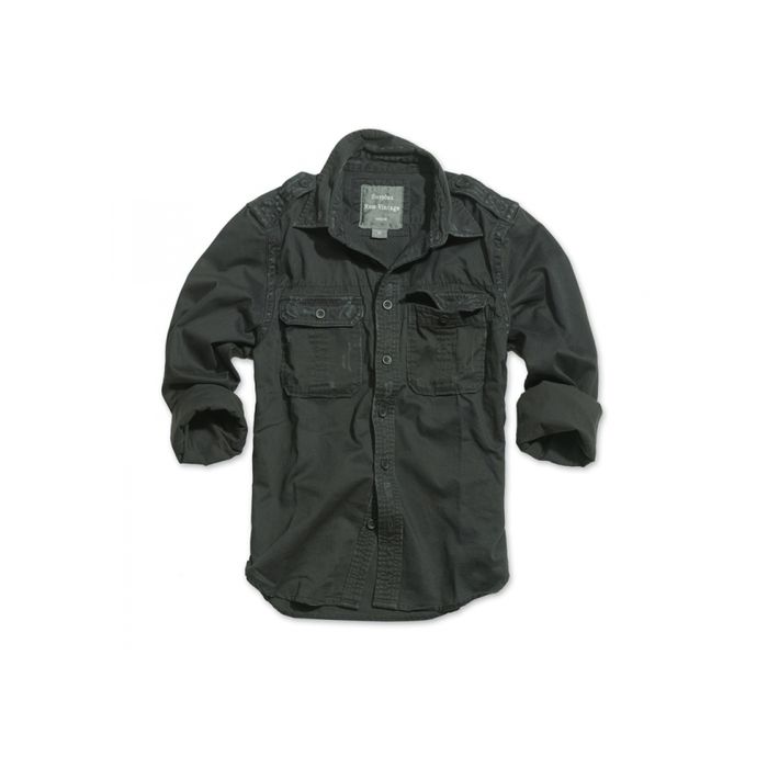 U.S. Langarm Hemd - Schwarz