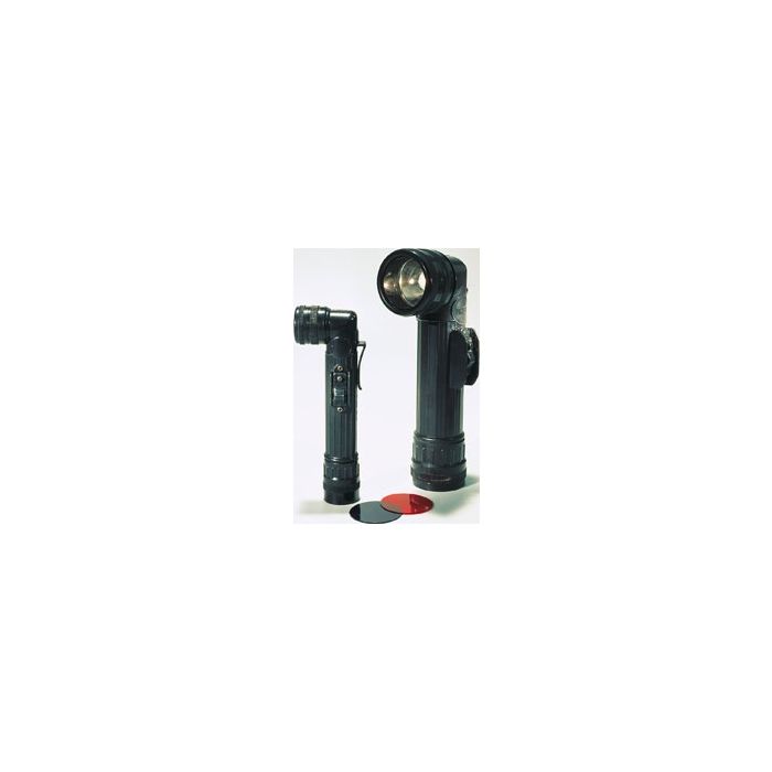 Armee Taschenlampe - SCHWARZ, klein - mit Farbfiltern - Nr. US4709