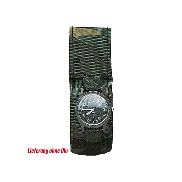       Uhrenschutzband     Material: 100% Nylon     Abdeckung mit Klettverschluss     Farbe: Flecktarn     Lieferung ohne Uhr