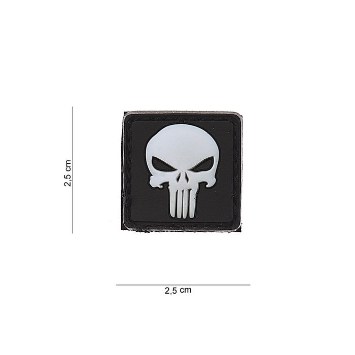 Rubber Patch "The Punisher", Größe: 25 x 25 mm