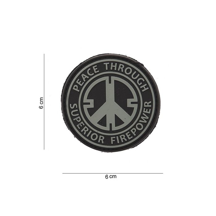 Rubber Patch "Peace through superior Firepower" Größe: Ø 60 mm