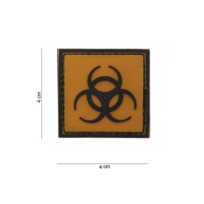Rubber Patch  "A B C"  | Größe 40 x 40 mm, orange/schwarz
