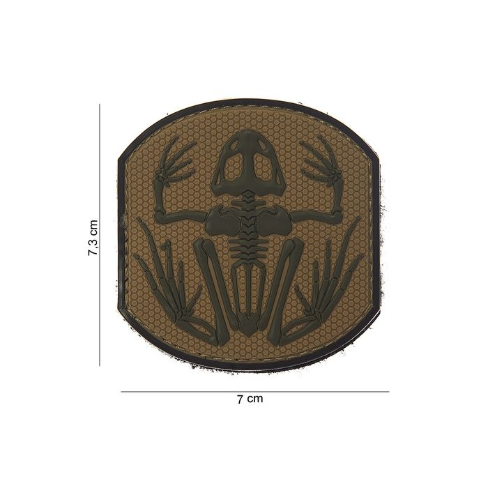 Rubber Patch "Froschskelett", Braun > 70 x 75 mm