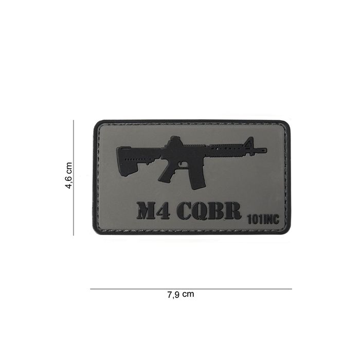 Rubber Patch  "M4 CQBR"  | Größe 46 x 79 mm, grau